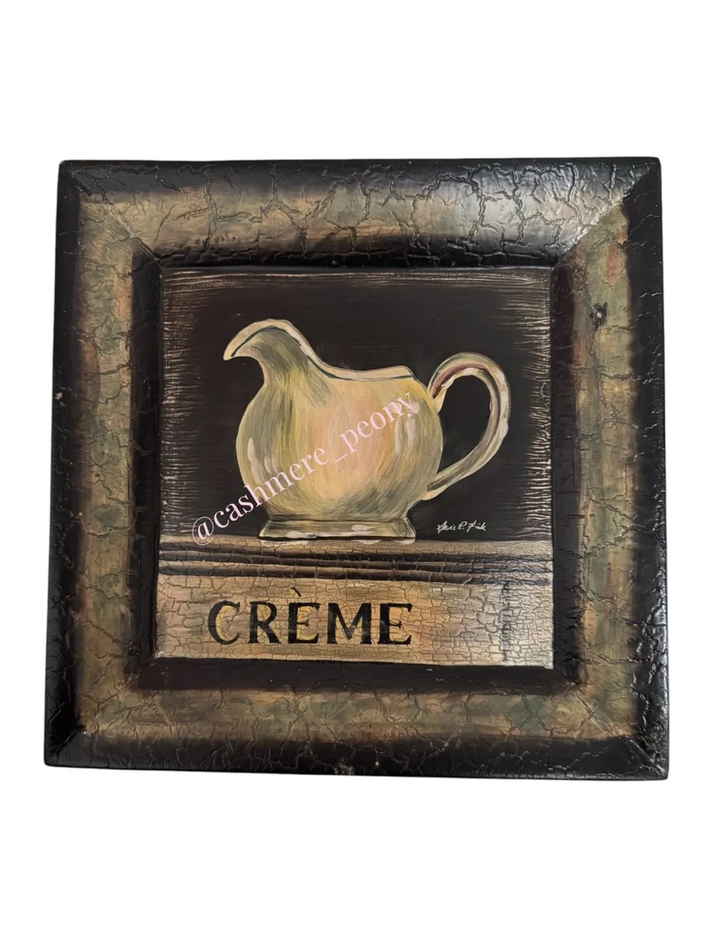 Arnie Fisk Maison Du Cafe The Creme Sucre Cafe Heavy Plates Decor 10”x10” Set